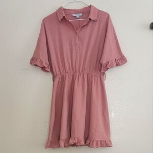 Favlux Pink Crape Linen Dress Size Medium